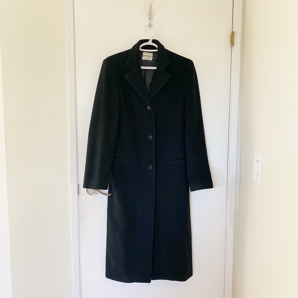Wool/cashmere blend duster coat